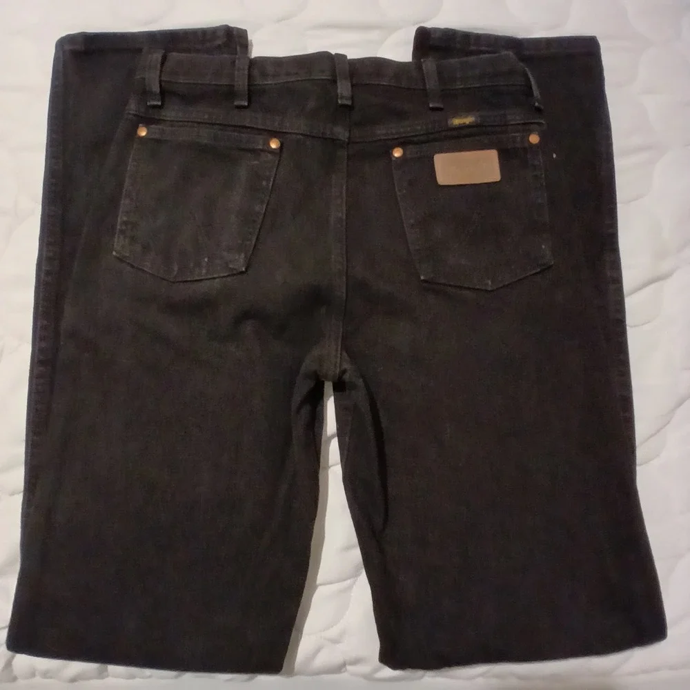 Wrangler 936WBK Cowboy Cut Slim Fit Black Denim‎ Jeans Mens 32x36 High Rise